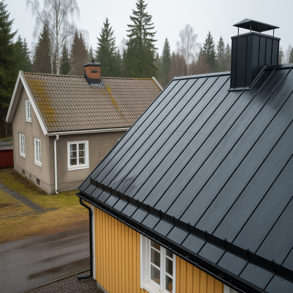 betongpannor eller plat jamforelse av ljud vikt och underhal